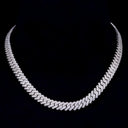 Silver cuban necklace on a black background