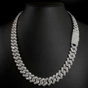 14mm cuban prong chain mixed stones