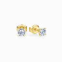3mm yellow gold diamond stud earrings