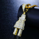 Plug Pendant VVS Moissanite 925 Silver