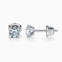 moissanite earrings 5mm silver