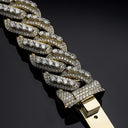 18mm Raised Pointers Pave Cuban Bracelet VVS Moissanite 925 Silver