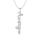 100kgems custom name necklace in silver with moissanite