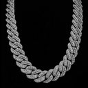 white gold raised pointers cuban chain