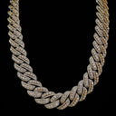 yellow gold raised pointers cuban diamond chain