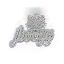 iced out custom name pendant with moissanite stones