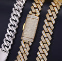 Diamond Cuban Prong Bracelet in Gold