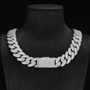 Silver moissanite Baguette Cuban chain thick