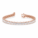 Rose gold bracelet with diamonds on a white background