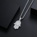 Hamsa Hands VVS Moissanite 925 Silver