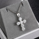 Rock Cross Mini Pendant VVS Moissanite 925 Silver