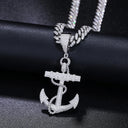 Ship Anchor Pendant VVS Moissanite 925 Silver