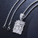 Jesus Head Pendant VVS Moissanite 925 Silver