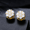 gold cluster studs