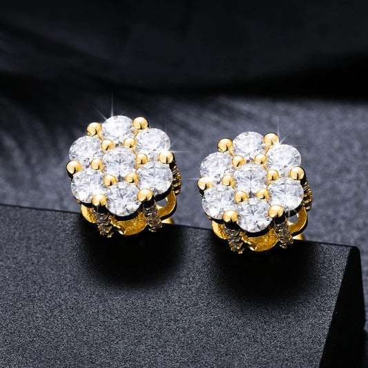 gold cluster studs