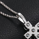 Rock Cross Mini Pendant VVS Moissanite 925 Silver