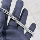 8mm Cuban Bracelet VVS Moissanite 925 Silver