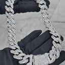 18mm Moissanite Raised Pointers Pave Cuban Chain