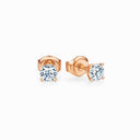 rose gold stud earrings diamond 3mm