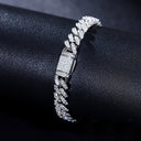 8mm cuban bracelet single row diamonds